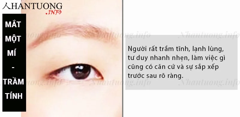 Mắt một mí: người lý tính, trầm tĩnh Mắt một mí: người lý tính, trầm tĩnh